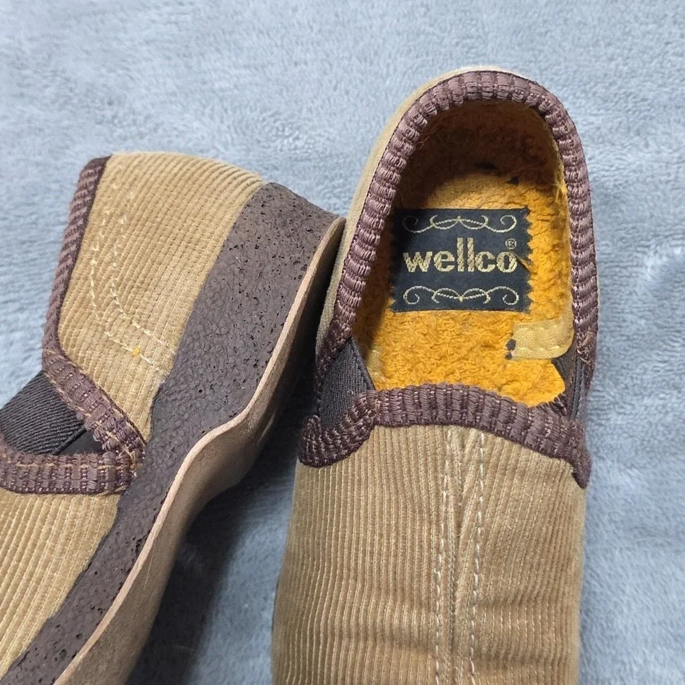 Vintage Wellco Kids Corduroy Mules Size 8 Please See‎ Photos VGC